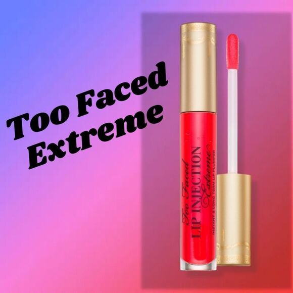 New Too Faced Lip Injection Extreme Hydrating Lip Plumper Gloss Strawberry Kiss - Picture 1 of 10